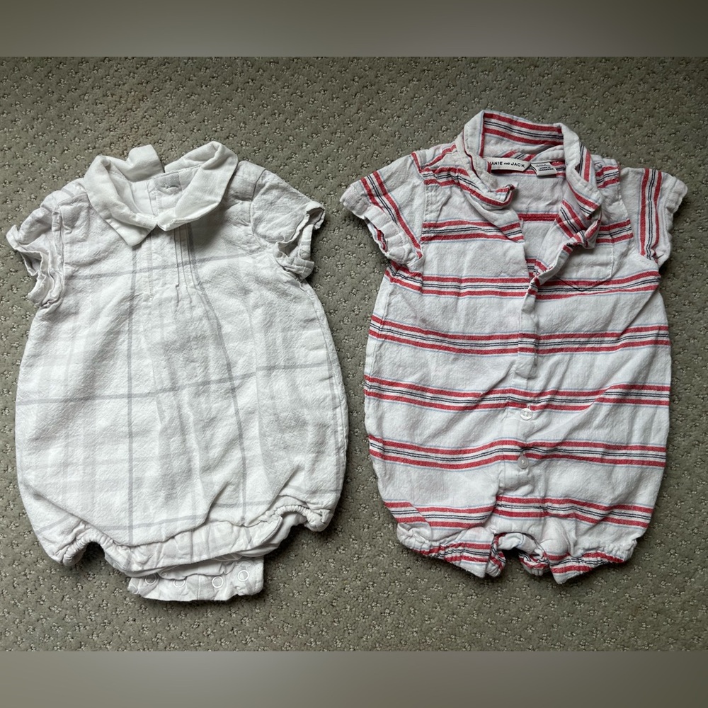 Janie and Jack Baby Rompers 0-3m